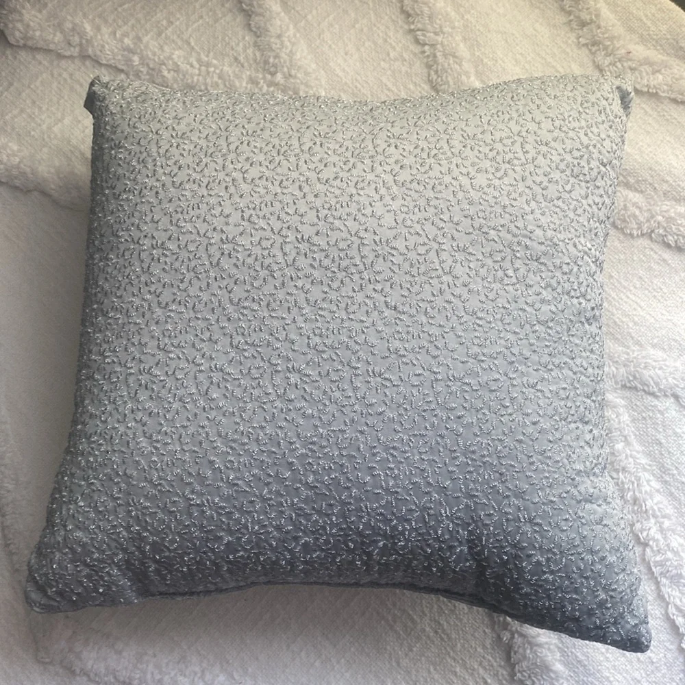 Decorative pillow with silver thread 12/12in